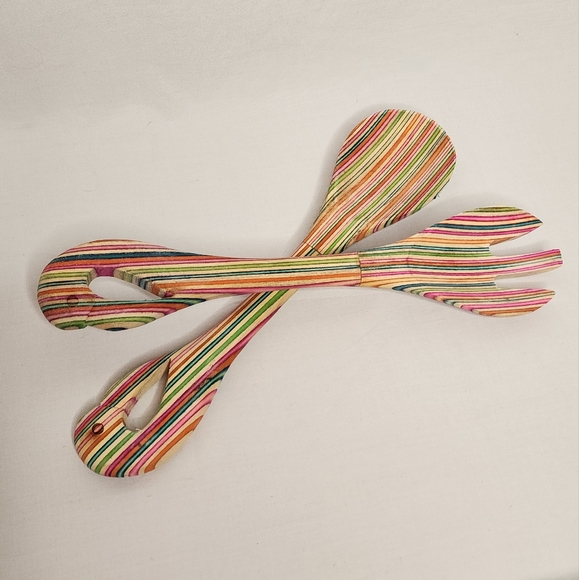 Multicolor Poplar Wood 2 Pc Serving Set - Picture 7 of 7